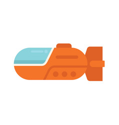 Underwater Ship Icon Flat Sea Boat