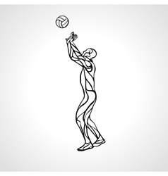 Volleyball Setter Outline Silhouette Side View