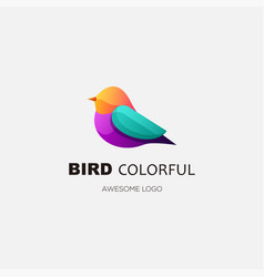 Bird Colorful Icon Design Logo