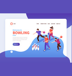 Bowling Isometric Landing Page