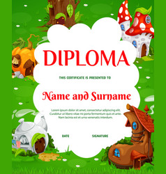 Kids Diploma Cartoon Pumpkin Mushroom Oak Tree