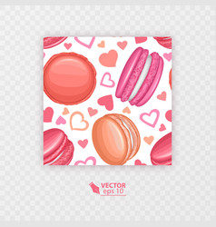 Seamless Pattern Macaroons Cookies And Pink