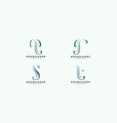 Set Of Letter Q R S T Logo Design With Concept