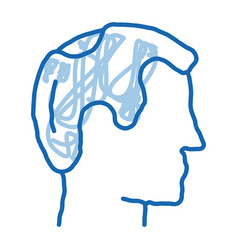 Balding Man Profile Doodle Icon Hand Drawn