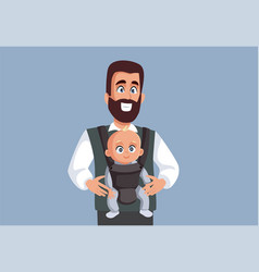 Dad Holding Baby In Carrier