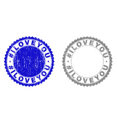 Grunge Hashtag Iloveyou Textured Stamp Seals