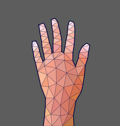 Low Poly Hand Gesture Number Five Hand Sign