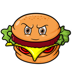 Angry Burger Cartoon Mascot Character