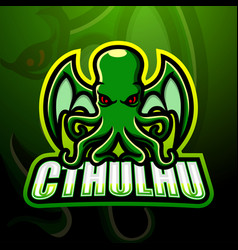 Green Cthulhu Mascot Esport Logo Design