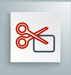 Line Scissors Cuts Discount Coupon Icon Isolated