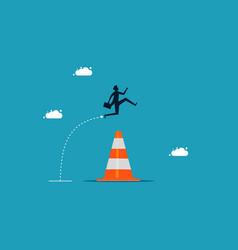 Overcome Business Obstacles Businessman Jumping