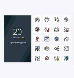 20 Corporate Management Line Filled Icon For