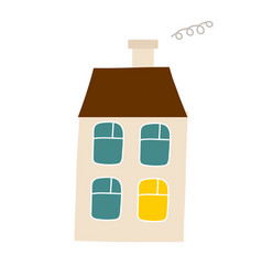 Beige House In The Style Of A Doodle