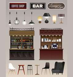 Cafe Bar Interior Set