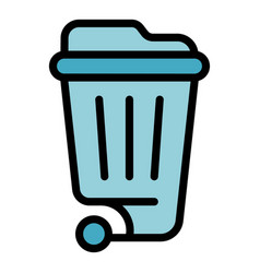 Garbage Cart Icon Flat