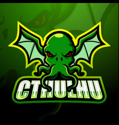 Green Cthulhu Mascot Esport Logo Design