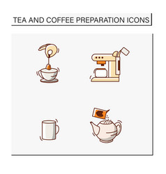 Hot Drinks Color Icons Set