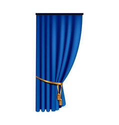 Blue Curtain Tie Composition