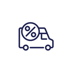 Car Leasing Line Icon With A Van