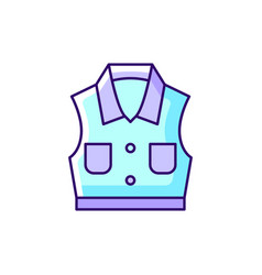 Denim Vest Blue Rgb Color Icon