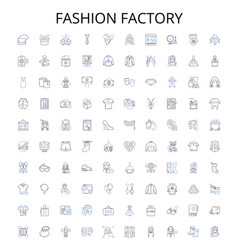 Fashion Factory Outline Icons Collection