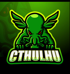 Green Cthulhu Mascot Esport Logo Design