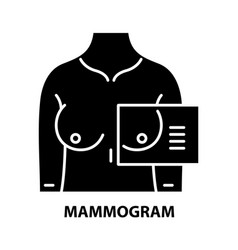 Mammogram Icon Black Sign With Editable