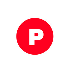 P Brand Icon Monogram Letter On Red Round