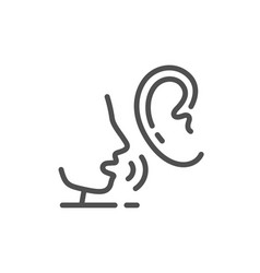 Whisper Line Icon Audio Message Sign