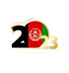 Year 2023 With Afghanistan Flag Pattern