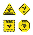 biological hazard warning signs biohazard danger vector image