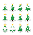 christmas tree icons set vector image vector image