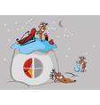 santas reindeer resting vector image