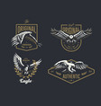set of the vintage logo with the eagle vector image