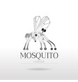 cybernetic robot mosquito drone logo icon vector image