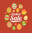 easter sale headline in egg frame vector image vector image