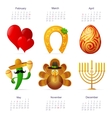 holiday symbols set vector image