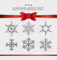 snowflakes icon set design for christmas vector image