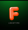 3d playful letter f kids and joy style symbol vector image vector image