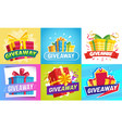 giveaway post give away gifts winner reward vector image vector image