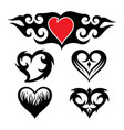 set abstract love tribal vector image