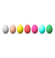 set colorful eggs isolated on white background vector image