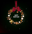 christmas background with wreath made vector image