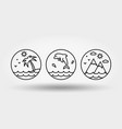 nature vacation camping set icons logos vector image vector image