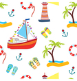summer sea seamless with yacht vector image