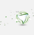 3d recycle icon recycle leaves with globe vector image vector image
