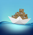 paper boat with boxes vector image vector image