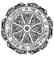 ancient scandinavian ornament shield viking vector image