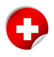 bright sticker with flag swiss vector image vector image