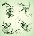 floral swirls set vector image